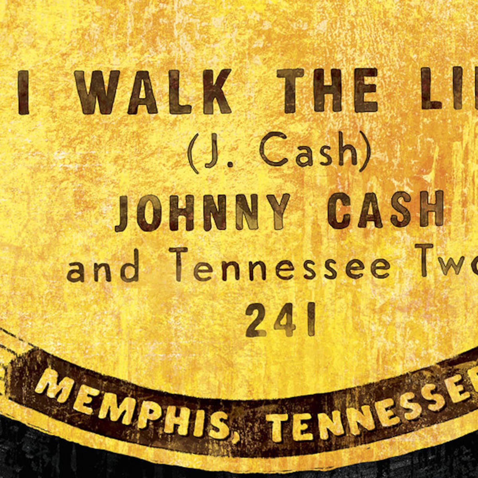 Johnny Cash Sun Record Art Print 12x18 Signed and Dated Art Etsy