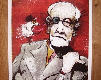 Sigmund Freud's Only In Dreams - 12x18 signed and dated art print poster