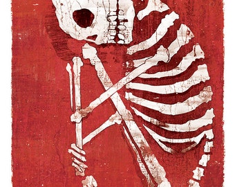 Dia de los Muertos Calavera Grief - 12x18 High Quality Art Print poster