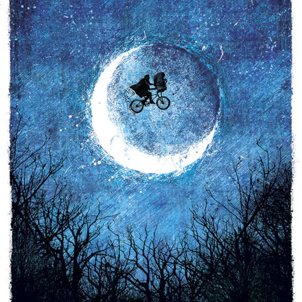 E.T.'s "Taking Flight" - 12x18 signed and dated art print poster