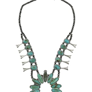 Squash Blossom Turquoise Necklace 732536