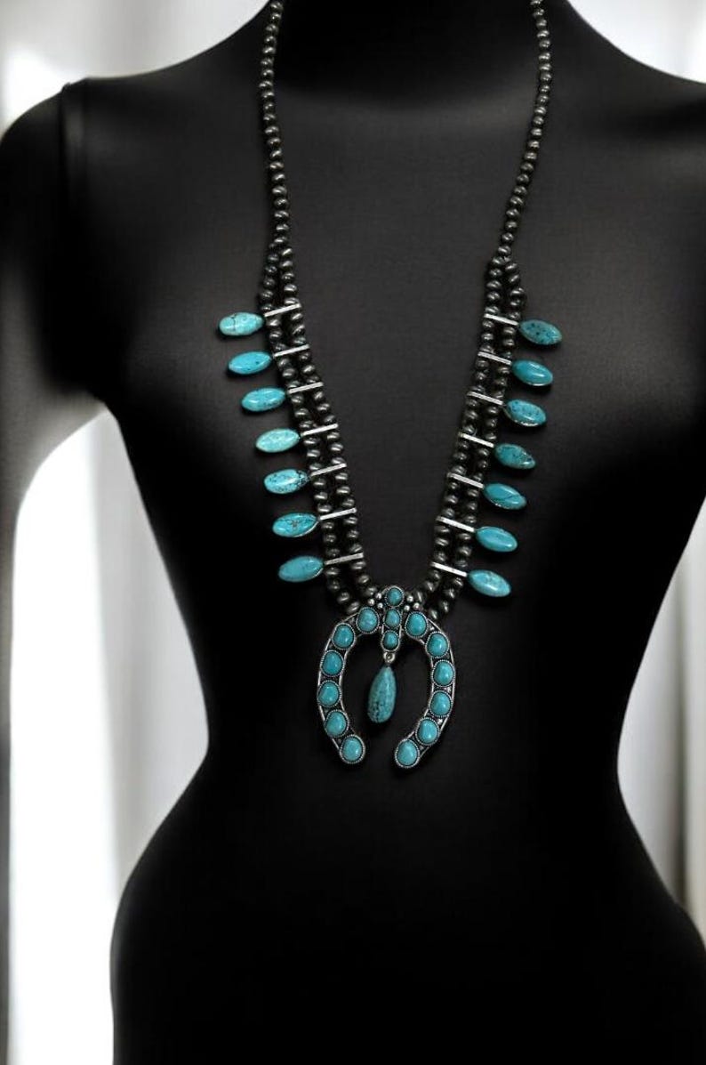 Squash Blossom Turquoise Necklace 732281 - Etsy