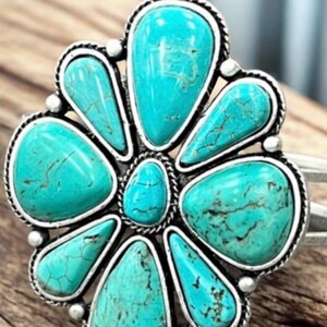 Brass Cuff, Navajo Turquoise Bracelet 710711