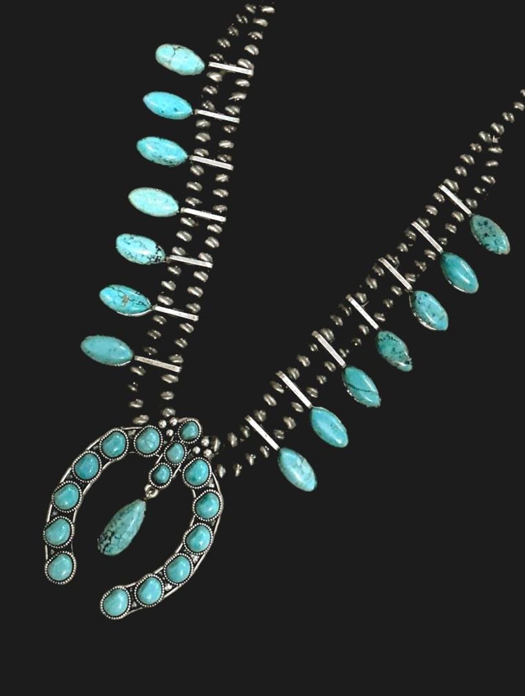 Squash Blossom Turquoise Necklace 732281 - Etsy