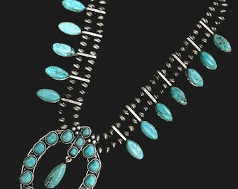 Squash Blossom Turquoise Necklace 732281