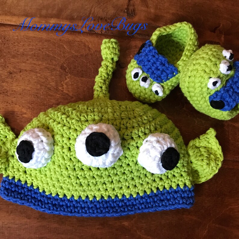 Toy Story Inspired Alien Beanie and Booties Set Newborn Etsy