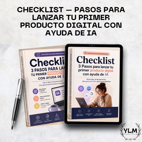Digital Product Launch Checklist, AI Guide for Beginners (PDF Download)
