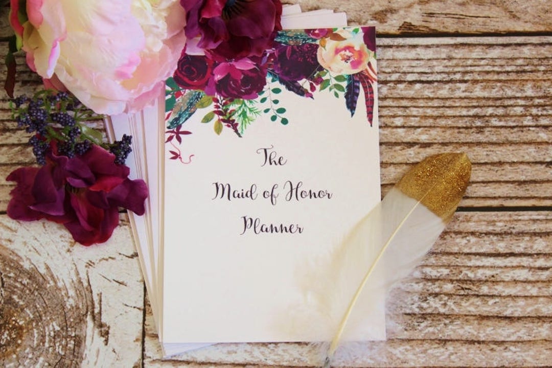 PRINTABLE A5 Maid of Honor Boho Floral Planner - Etsy