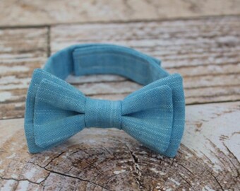 Handmade baby boys sky blue bow tie with adjustable strap