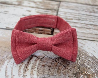 Handmade boys strawberry red bow tie with adjustable strap