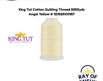 King Tut bomullsquiltningstråd 3-trådig 40wt 2000yds - Angel Yellow 121029XX957 - Långarmstråd
