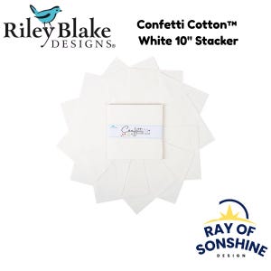 Confetti Cotton™ White 10&quot; Stacker - 42 Pcs. - Riley Blake - 10-120-COTTON-42- Layer Cake
