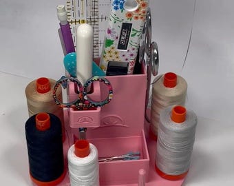 Sewing Caddy Carousel Tower, Thread Holder and Tool Organization