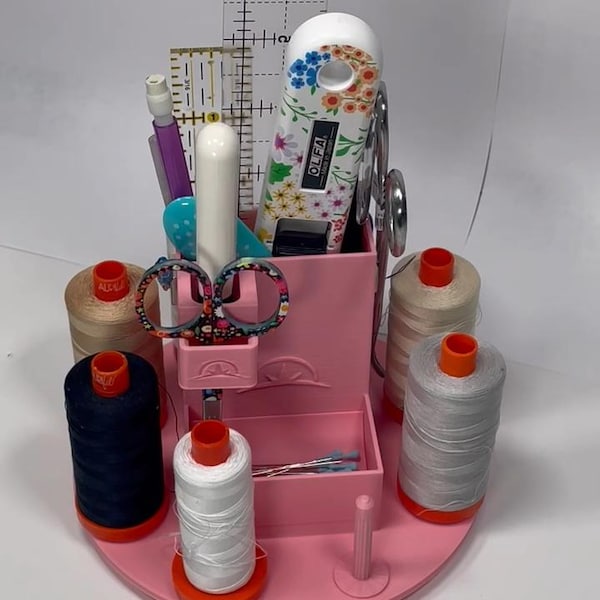 Sewing Caddy Carousel Tower, Thread Holder and Tool Organization