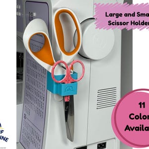 Scissor Holder for Large and Small Scissors - Use on your machine or mount on the wall. Command Strips Included