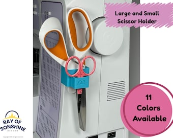Scissor Holder for Large and Small Scissors - Use on your machine or mount on the wall. Command Strips Included