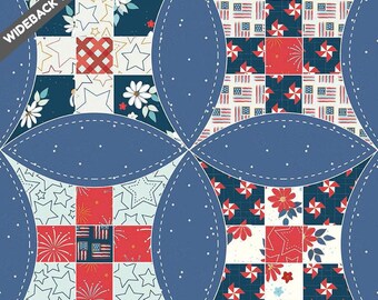 Wide Back Sweet Freedom Denim - WB14418-DENIM - Riley Blake 107/108" Wide - Quilting Cotton Fabric
