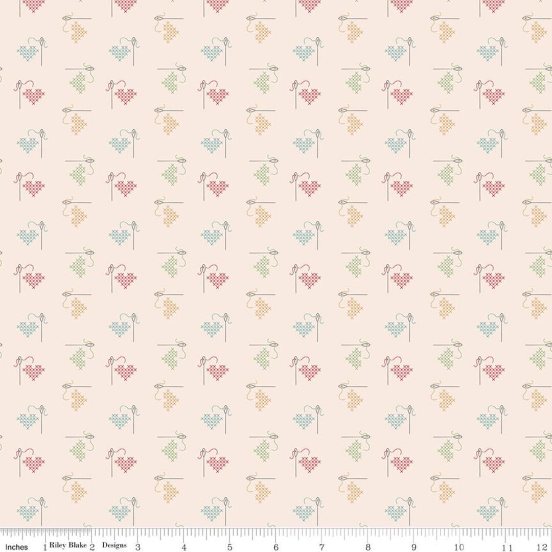 Hush Hush 5 Stitched With Love - Riley Blake Designs - Cotton Fabric by ...