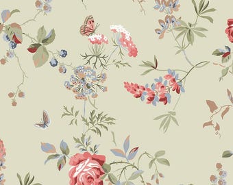 Anne of Green Gables Wide Back 107/108" Floral Cotton - Sage | Riley Blake - Riley Blake Designs - Cotton Fabric by the yard