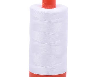 Mako Cotton Thread Solid 50wt 1422yds White TH-AU2024