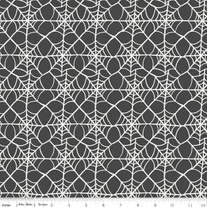 Hey Pumpkin Webs Charcoal - C16033-CHARCOAL - Riley Blake Designs - Halloween Fabric -  Cotton Fabric by the yard