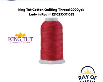 King Tut bomullsquiltningstråd 3-trådig 40wt 2000yds - Lady in Red 121029XX1053 - Långarmstråd