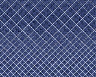 Simple Pleasures Grid Navy - Riley Blake Designs - Tela de algodón cortada a medida