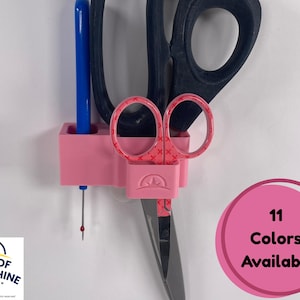 Large and Small Scissor Holder with Seam Picker for Sewing Machine, Quilt Machines or hang on the wall or anywhere. Pinking shear holder