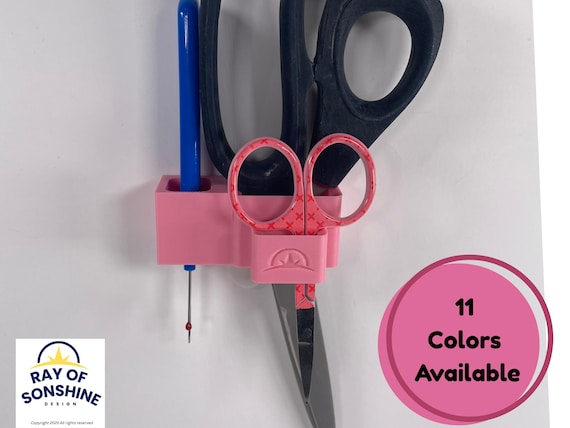 Large and Small Scissor Holder with Seam Picker for Sewing Machine, Quilt Machines or hang on the wall or anywhere. Pinking shear holder
