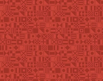 Yacht Club Flags Red - Riley Blake Designs - Cotton Fabric by the yard - C15921-RED