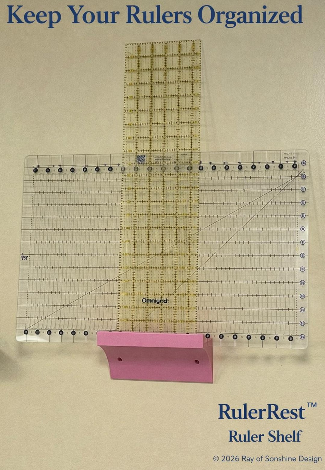 Sewing Ruler Rack Rulerrest™ | Quilting Ruler Holder | Wall Mounted Sewing Organizer ...