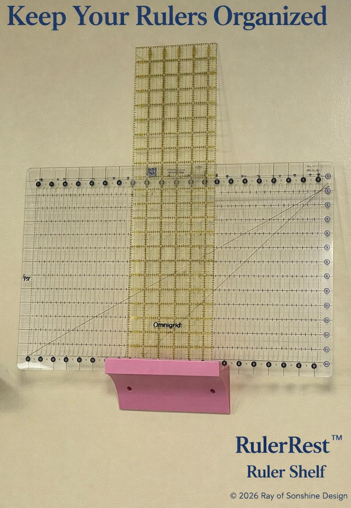 Rulerrest™ | Quilting Ruler Holder | Wall Mounted Sewing Organizer ...
