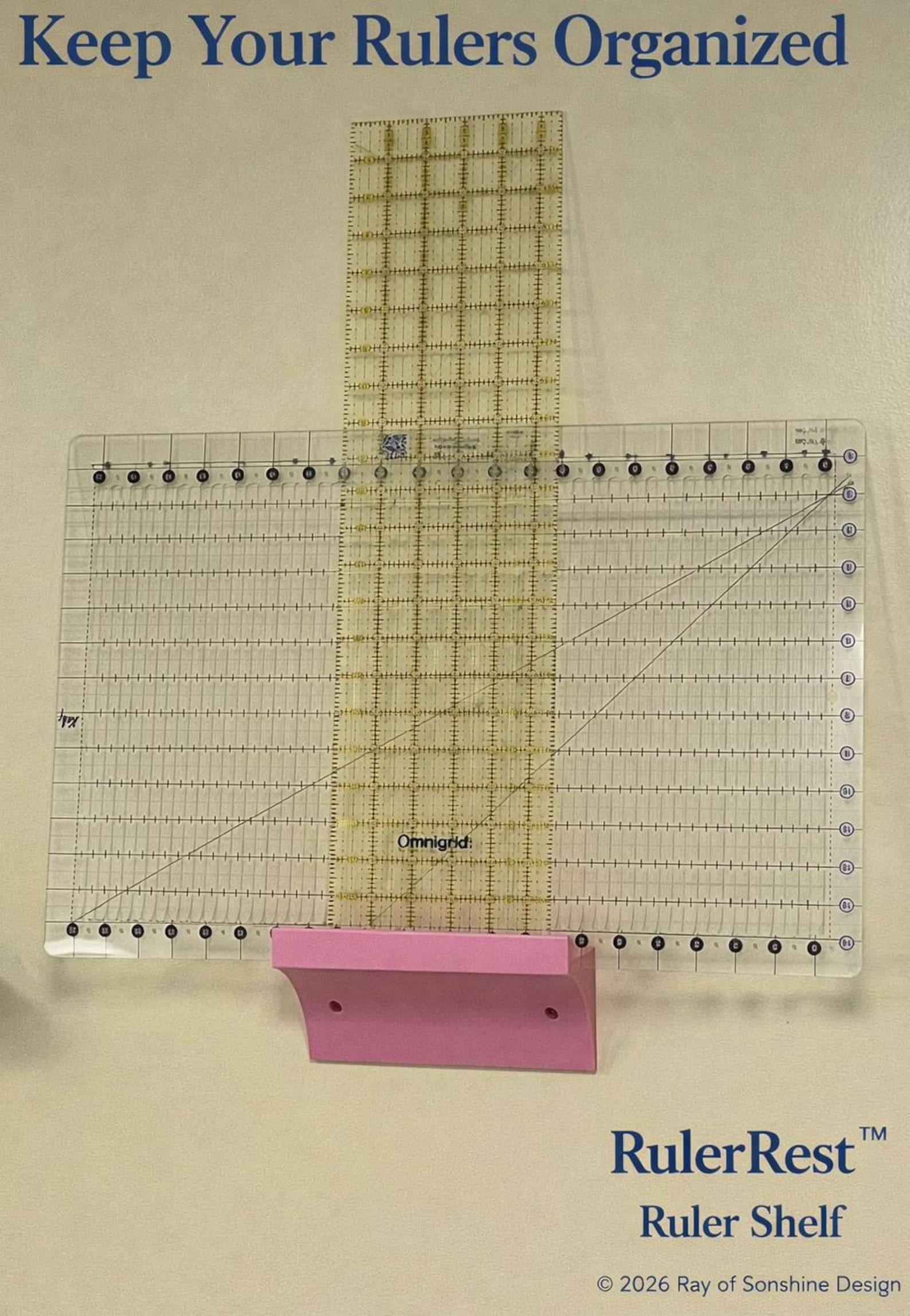 Rulerrest™ | Quilting Ruler Holder | Wall Mounted Sewing Organizer ...