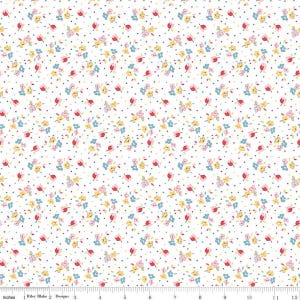 Simple Pleasures Calico Sweet Rose White -C16653-WHITE - Riley Blake Designs - Floral Fabric - Cotton Fabric by the yard