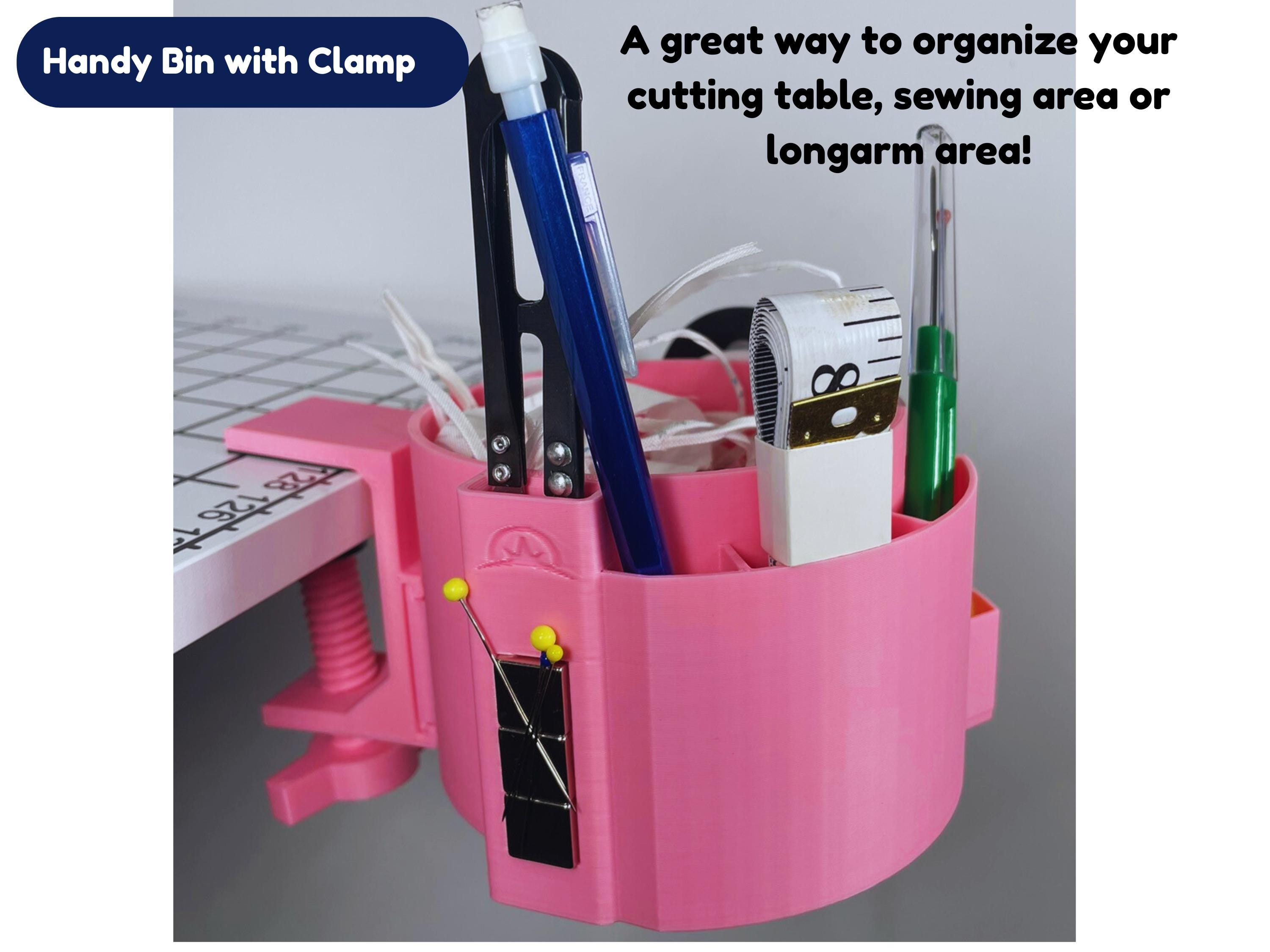 Clamp-On Sewing Table Organizer Bin