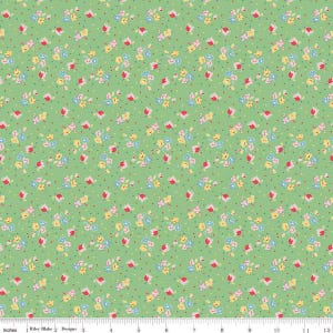Simple Pleasures Calico Sweet Rose Green - C16653-GREEN - Riley Blake Designs - Floral Fabric - Cotton Fabric by the yard