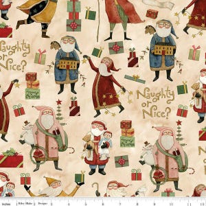 Frech oder Nettes Main Pergament - C16260-PARCHMENT - Riley Blake Designs - Weihnachtsstoff - Baumwollstoff Meterware