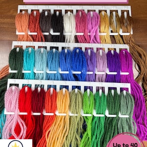 Yarn / Floss Organizer holds up to 40 fibers (10 per card), Embroidery Card, Thread Organizer for Cross Stitch Embroidery or Needlepoint