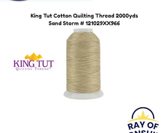 King Tut bomullsquiltningstråd 3-trådig 40wt 2000 yards - Sand Storm 121029XX966 - Långarmstråd