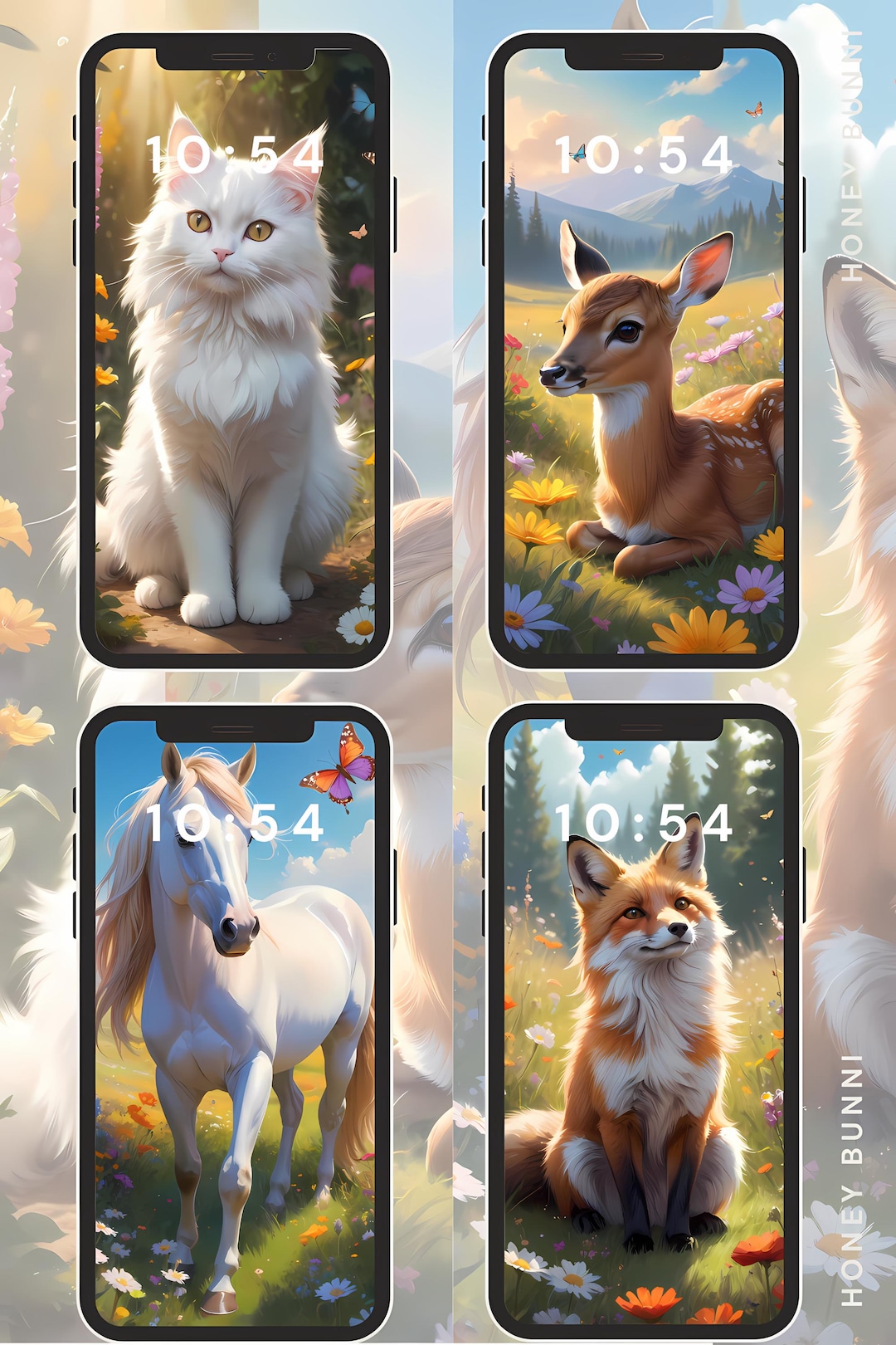 Cute Animal Aesthetic Wallpapers Digital Download for iPhone & Android
