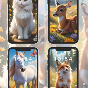 Cute Animal Aesthetic Wallpapers Digital Download for iPhone & Android