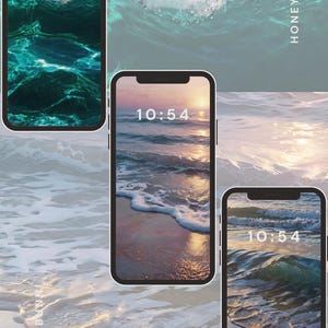 Aesthetic Ocean Wallpapers | Beach Scene Phone Backgrounds Digital Download for iPhone Android