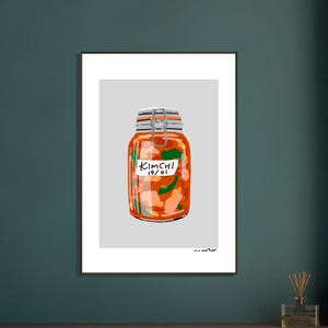 Kimuchi Illustration gerahmtes Poster im Glas - Moderne Küchenkunst | Einzigartige Geschenkidee