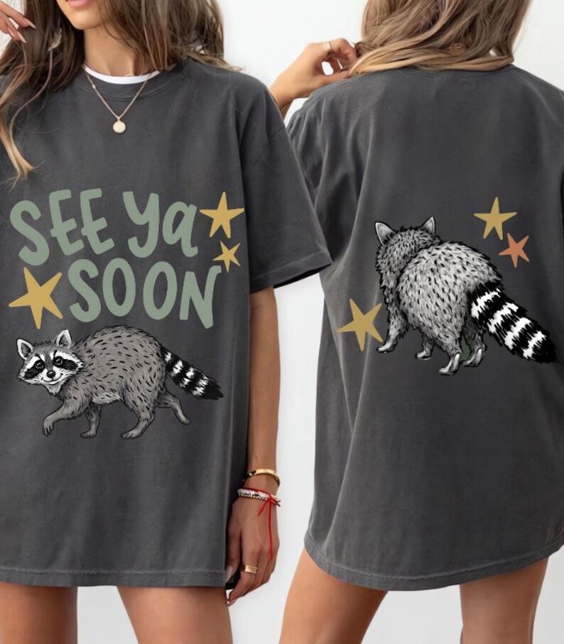 See Ya Soon Raccoon PNG | Woodland Animal Goodbye Sign | Cute Forest ...