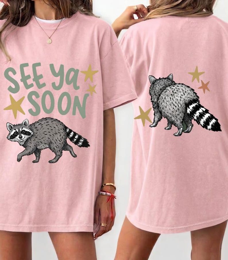 See Ya Soon Raccoon PNG | Woodland Animal Goodbye Sign | Cute Forest ...