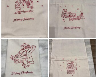 Custom Embroidered Christmas Kitchen Towel
