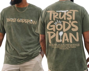 Trust Gods Plan Shirt Vintage Christian Tee Oversized Acid Wash Faith Romans 8 28 Unisex