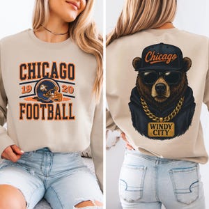 Vintage Chicago Football Sweatshirt: 90s Bear Graphic Crewneck