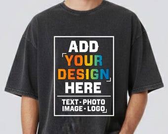 Camisa personalizada con lavado ácido / Camiseta personalizada con foto y logotipo / Camiseta extragrande con lavado mineral vintage / Diseña tu propia camiseta gráfica de streetwear