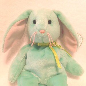 Mint 1996 TY Beanie Baby Hippity Bunny Errors on Swing Tag Double "II" in the word original Hanging CHAD on hole punch Exclusive Collectible